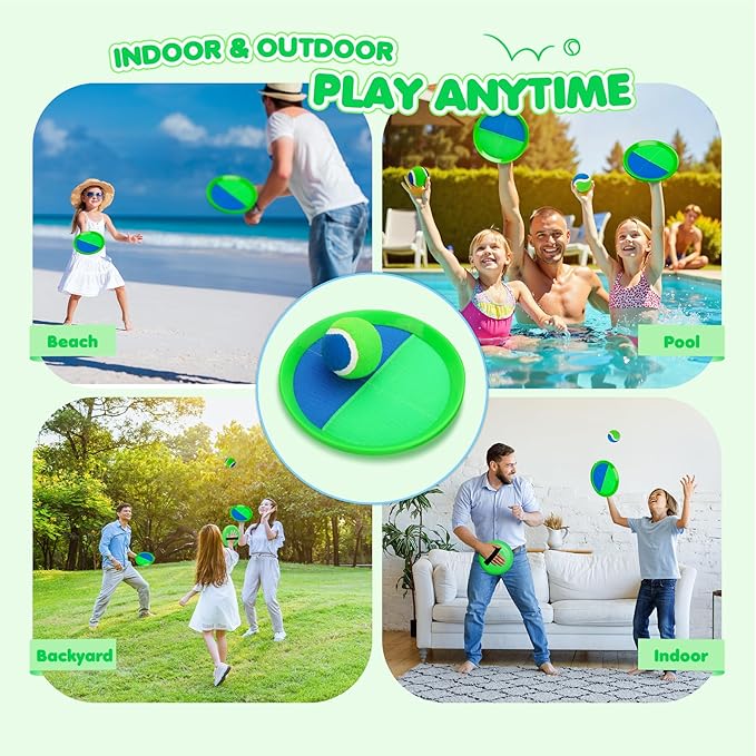 Toss and Catch Ball Set Upgraded - Kids Toys Outdoor Games for Whole Family - Water-Resistant Great
