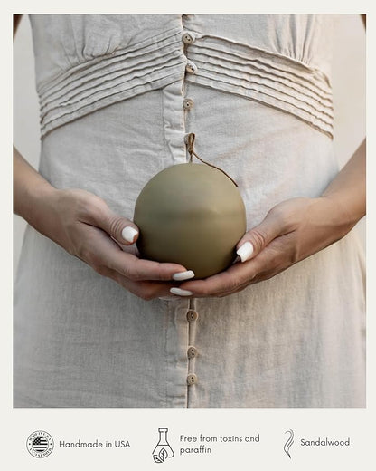 LAWA Imperfect Sphere Candle - Beautiful Handmade Pillar Scented Soy Wax Elegant Aesthetic Candle