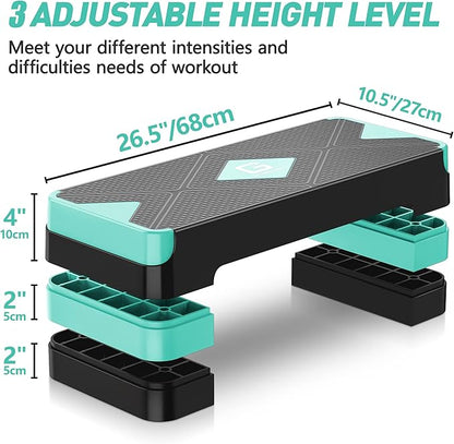 Aerobic Exercise Step, Adjustable Aerobic Stepper for Exercise, Workout Step Platform for Step Up
