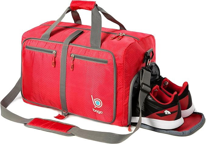 Bago Foldable Duffel Bags for Traveling Women & Men - 60L Medium Packable Duffle Bag for Travel