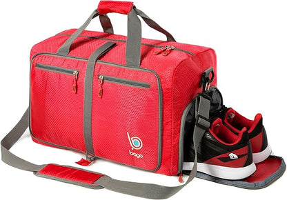 Bago Foldable Duffel Bags for Traveling Women & Men - 60L Medium Packable Duffle Bag for Travel