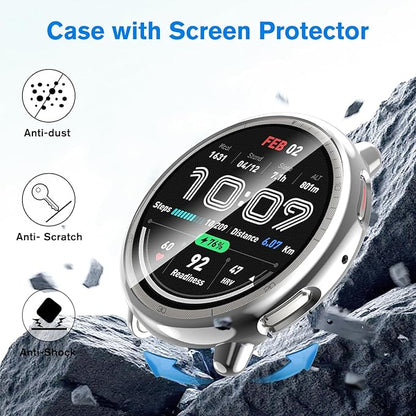 Fintie 3 Packs Screen Protector Case Compatible with Amazfit Active 2, Soft TPU Plated Bumper Full
