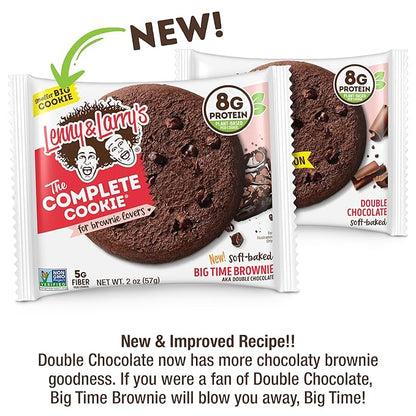 Lenny & Larry's The Complete Cookie, Big Time Brownie, Soft Baked, 8g Plant Protein, Vegan