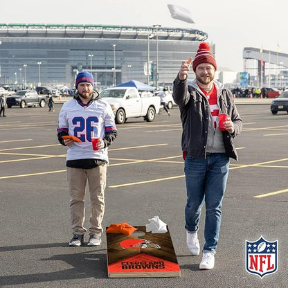 NFL Football 2' x 4' Regulation Size Solid Wood Cornhole Set with Direct Print HD Team Graphics