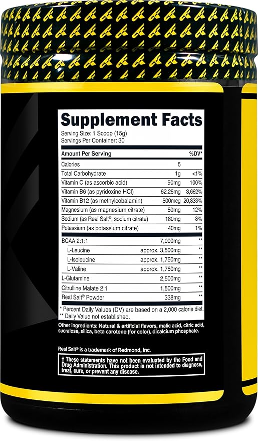 Primaforce BCAA Powder (Pineapple Mango) (30 Servings) - 7000MG 2:1:1 BCAAs, Post-Workout Recovery