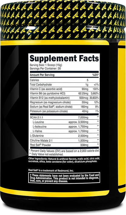 Primaforce BCAA Powder (Pineapple Mango) (30 Servings) - 7000MG 2:1:1 BCAAs, Post-Workout Recovery