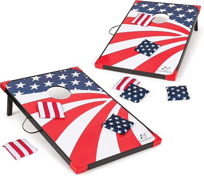 EastPoint Sports Cornhole Game Set Bean Bag Toss MDF - 2' W x 3' L - Built-In Storage, Convenient