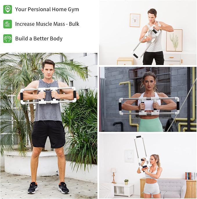Push Down Bar Machine - Chest Expander at Home Workout Equipment, Arm Exerciser - Portable Spring