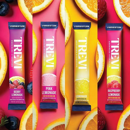 TREVI™ Sugar Free Electrolytes - Drink Mix Hydration Powder Packets - 28 Count - Lemonade Variety