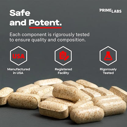 Prime Labs Testosterone Supplement for Men (2-Pack) - Stamina, Endurance, Energy, & Strength