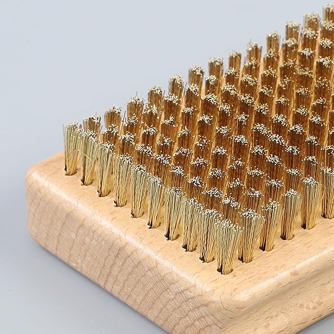 3 Pieces of ski Wax Brush, ski Brush Wooden Hand Brush Set, Brass Brush, Nylon Brush, Horsehair