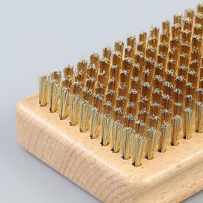 3 Pieces of ski Wax Brush, ski Brush Wooden Hand Brush Set, Brass Brush, Nylon Brush, Horsehair