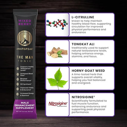 Male Enhancing Supplement Powder ??Testosterone Supplement for Men with Tongkat Ali, Maca Root