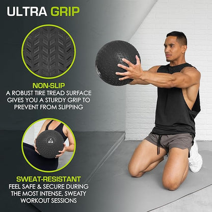 ProsourceFit Slam Medicine Balls 5, 10, 15, 20, 25, 30, 50lbs Smooth and Tread Textured Grip Dead