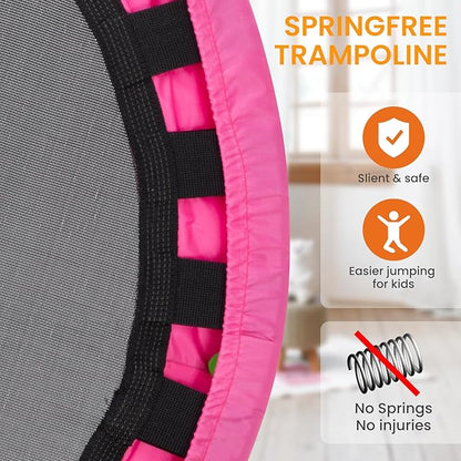 Ativafit 36inch Elastic Band Big Handle Toddler Trampoline for Kids Ages 2-6 Indoor Outdoor Mini