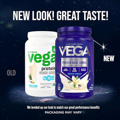 Vega Protein Made Simple Protein Powder, Vanilla - Stevia Free, Vegan, Plant Based, Healthy, Gluten