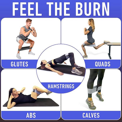 Resistance Bands for Working Out with Workout Bands Guide. 4 Booty Bands for Women Men Fabric