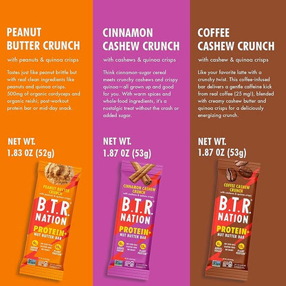 B.T.R. Nation Vegan Keto Plant Based Protein & Fiber Bars - High Protein (Sampler Pack) | (9 Pack)