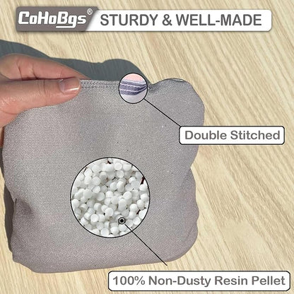 CoHoBgs Corn Hole Bags Set 8, Professional Cornhole Bags Dual-Sided Slick & Stick Resin Filled