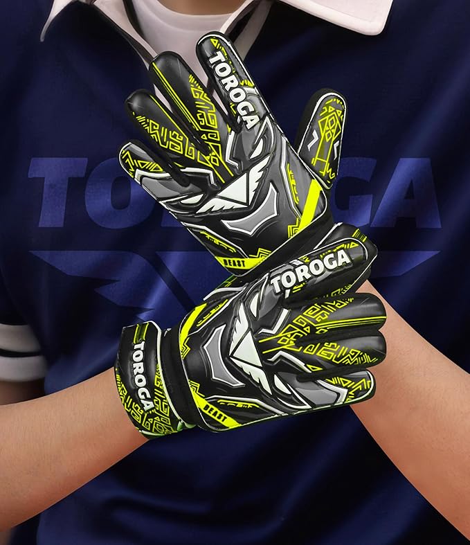 Goalkeeper Gloves for Kids & Youth – Soccer Goalie Gloves, Strong Latex Grip, Double Wrist Support