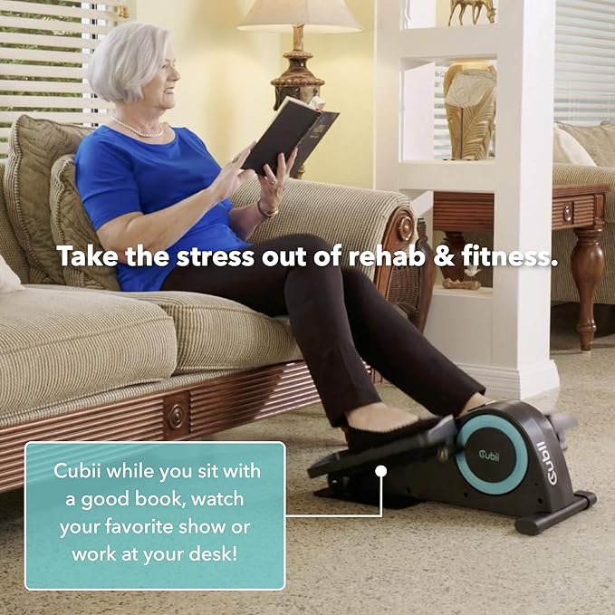 Cubii JR1, Under Desk Elliptical, Under Desk Bike Pedal Exerciser, Seated Elliptical, Work from