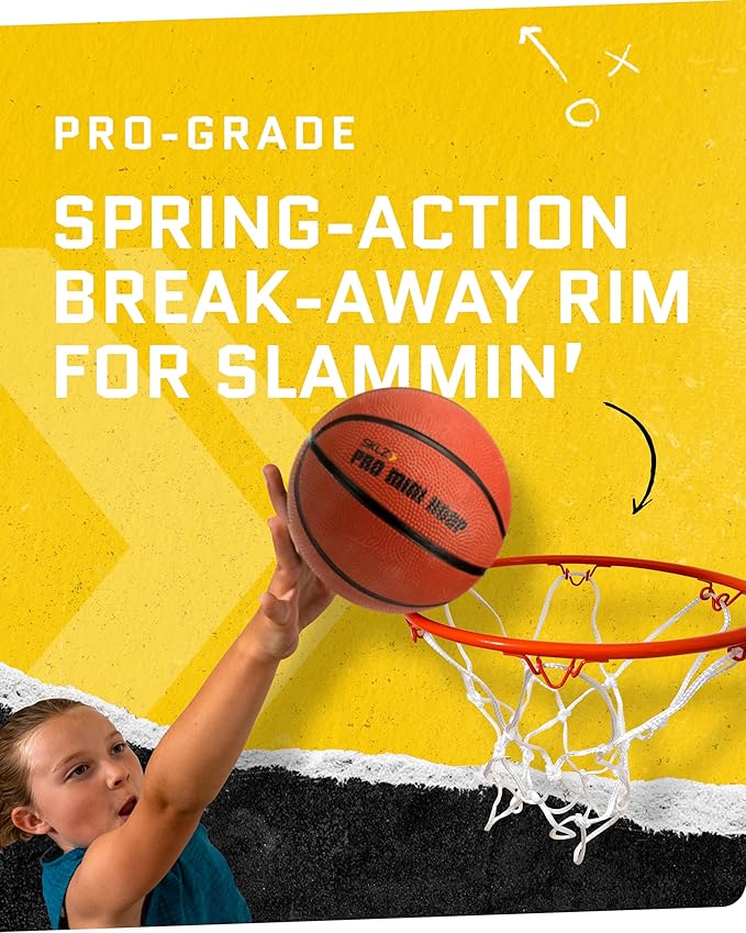 SKLZ Pro Mini Indoor Basketball Hoop - Over The Door ??Portable - Great For Home, Dorms, Offices
