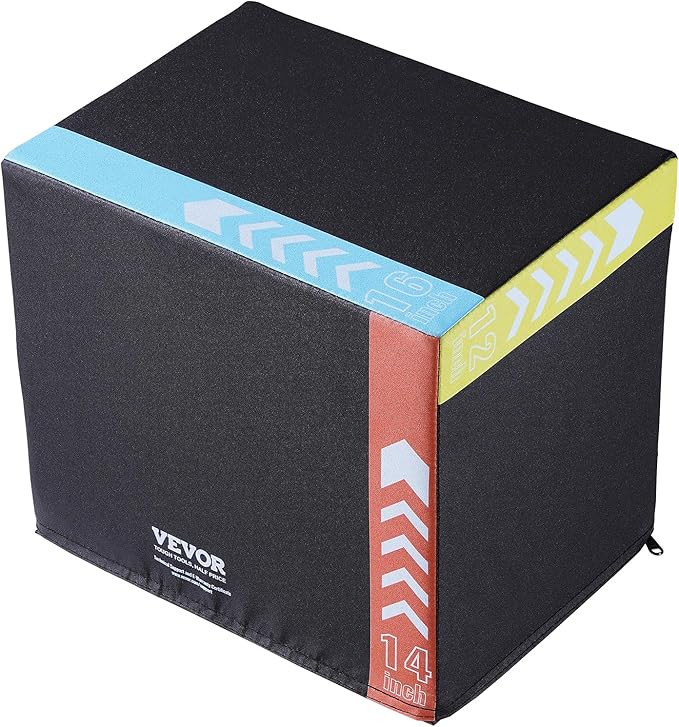 VEVOR 3 in 1 Plyometric Jump Box, Cotton Plyo Box, Platform & Jumping Agility Box, Anti-Slip
