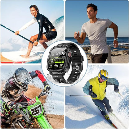 Dsytom Waterproof Case with Band Compatible for Apple Watch Band 46mm 45mm 44mm 42mm(S11/10) 41mm