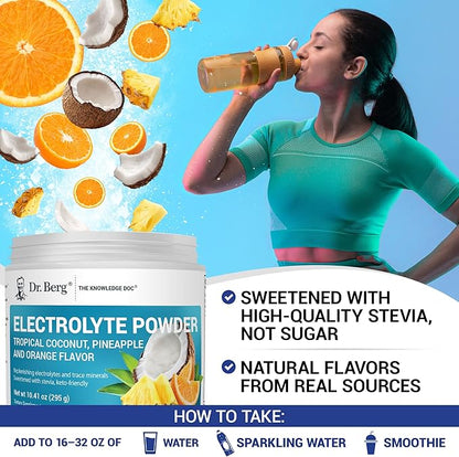 Dr. Berg Zero Sugar Hydration Keto Electrolyte Powder - Enhanced w/ 1000 mg of Potassium & Real