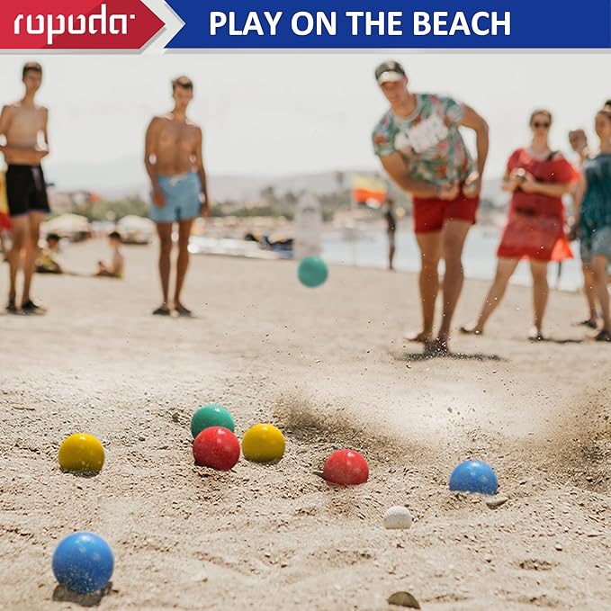 ropoda 90mm Bocce Ball Set, Lighter Bocce Ball for Beginners with 8 Balls, Pallino, Case and