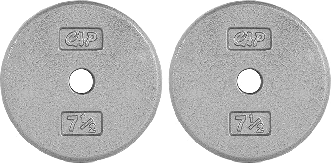 CAP Barbell Standard 1-Inch Cast Iron Weight Plates - Singles & Sets | 1.25-50 lbs | Multiple