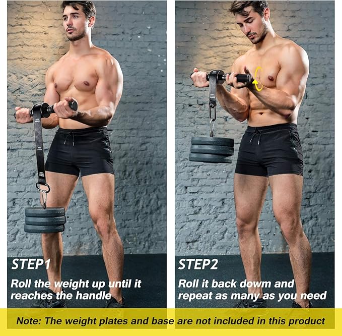 VAIIO Forearm Strengthener and Wrist Roller with Quick Locking Mechanism - Durable PVC Anti-Slip