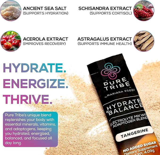 Electrolytes Powder Packets - Sugar Free Hydration Powder Drink Mix Loaded with 6 B Vitamins &