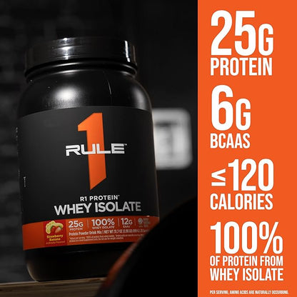 Rule 1 R1 Protein Whey Isolate - with 25g Protein & 6g BCAA Exclusively from Isolated & Hydrolyzed