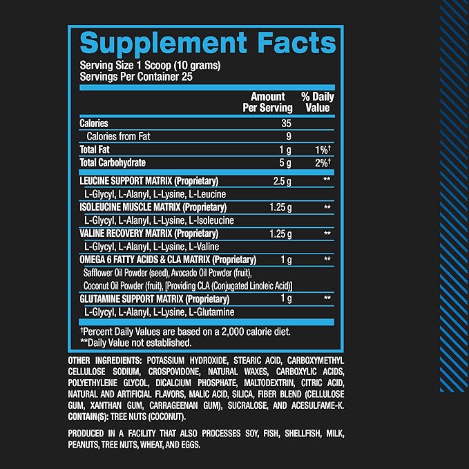 BPI Sports Best Aminos - BCAA Powder Post Workout & Glutamine Recovery Drink with Branched Chain