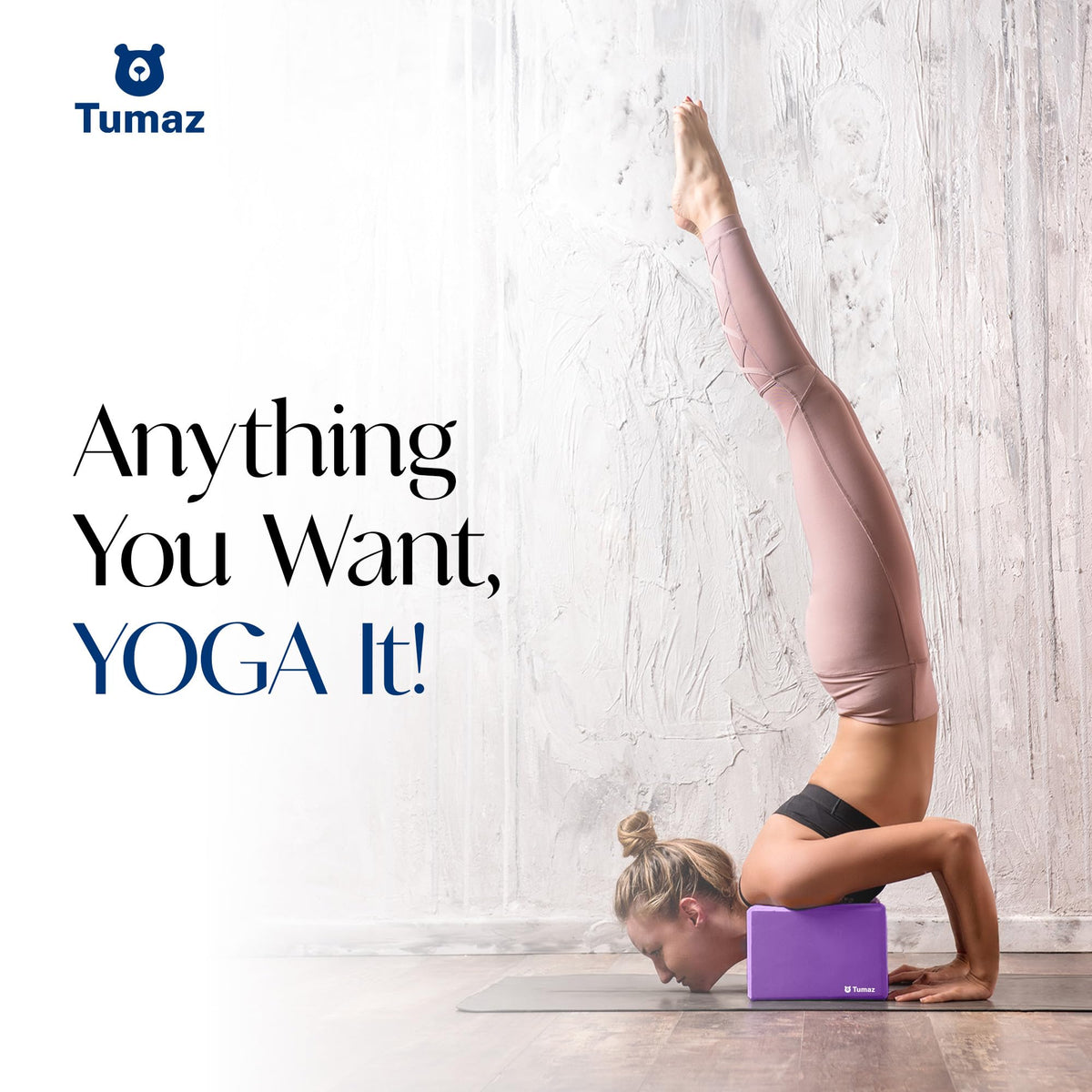 Tumaz Non-Slip Yoga Blocks，High-Density EVA Foam 2 Pack for Yoga & Pilates