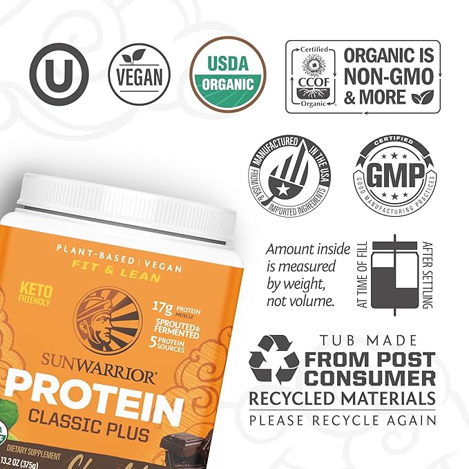 Clean Vegan Protein Powder Chocolate | Organic Protein Powder Plant Based Formula with 5 Superfood