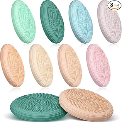 Libima 8 Pcs Wiggle Seat Inflated Wobble Cushion Sensory Seat Flexible Balance Board Balance Disc