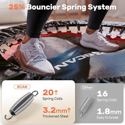 BCAN 40/48" Foldable Mini Trampoline Max Load 330lbs/440lbs, Fitness Rebounder with Adjustable Foam