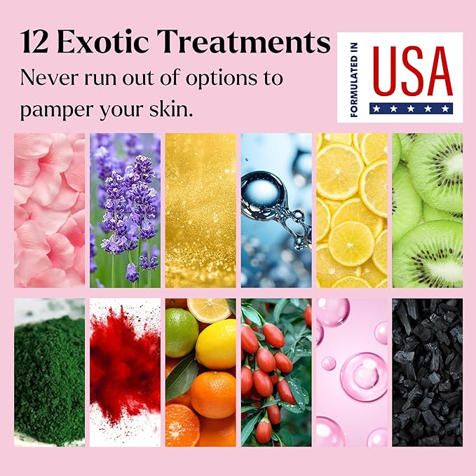 Jelly Mask for Facials - 12 Flavors Hydrating & Brightening Jelly Face Masks | Free Jade Roller &
