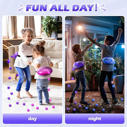 Skirfy Outdoor Party Games for Kids Adults, Translucent 3 Pack Shaking Ball Toy with 60 Balls