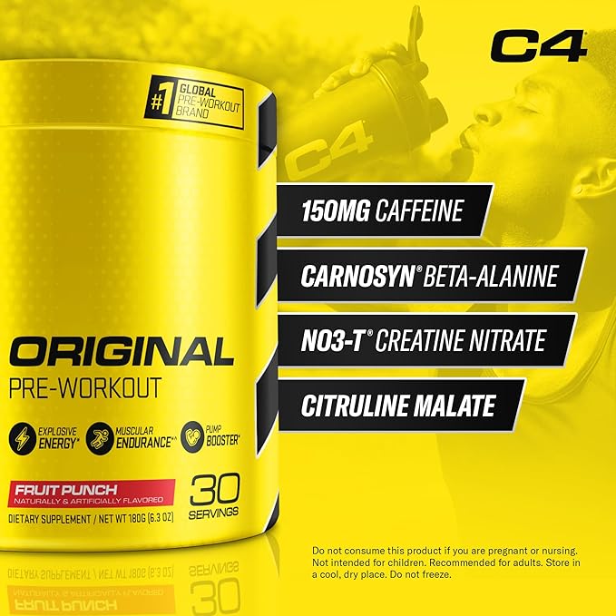 Cellucor C4 Original Pre Workout Powder Fruit Punch | Vitamin C for Immune Support | Sugar Free