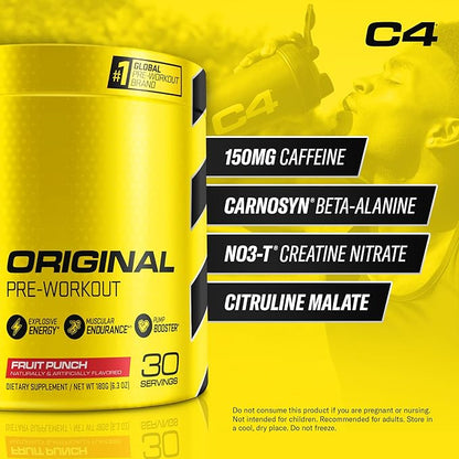 Cellucor C4 Original Pre Workout Powder Fruit Punch | Vitamin C for Immune Support | Sugar Free