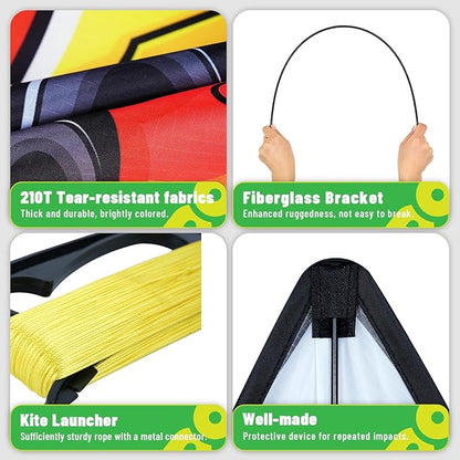 Kite for Ages 8-12, Easy to Fly and Assemble Fighter Plane Kites for Beginner, Single Line String