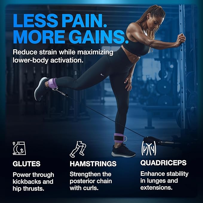 Modvel Gym Ankle Strap for Cable Machines ??Glute & Leg Kickback Ankle Straps for Gym Workouts