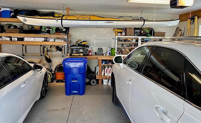 Tie Boss Kayak Hanger, Cargo Ceiling Storage, Overhead Storage, Watercraft Garage Storage, Hoist