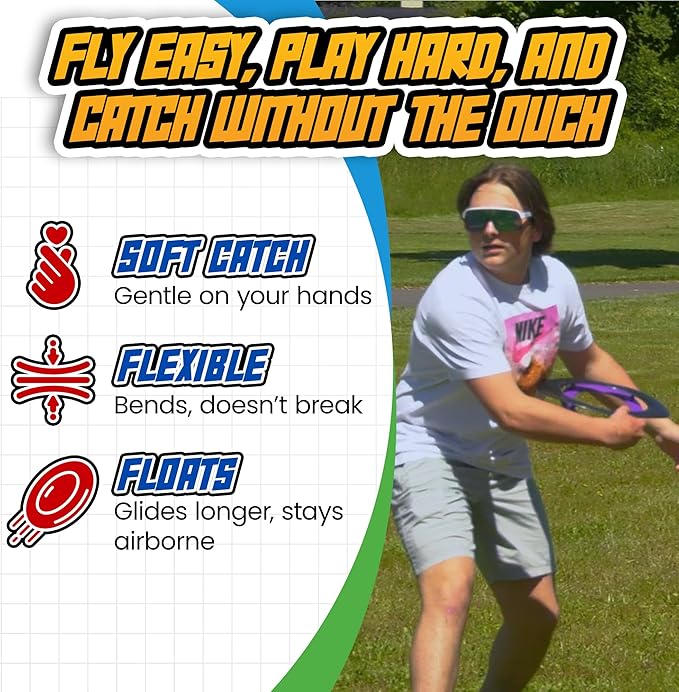 Double Wing Flyer – Aerodynamic Flying Disc for Families & Adults Playing Catch, Sports Toys for