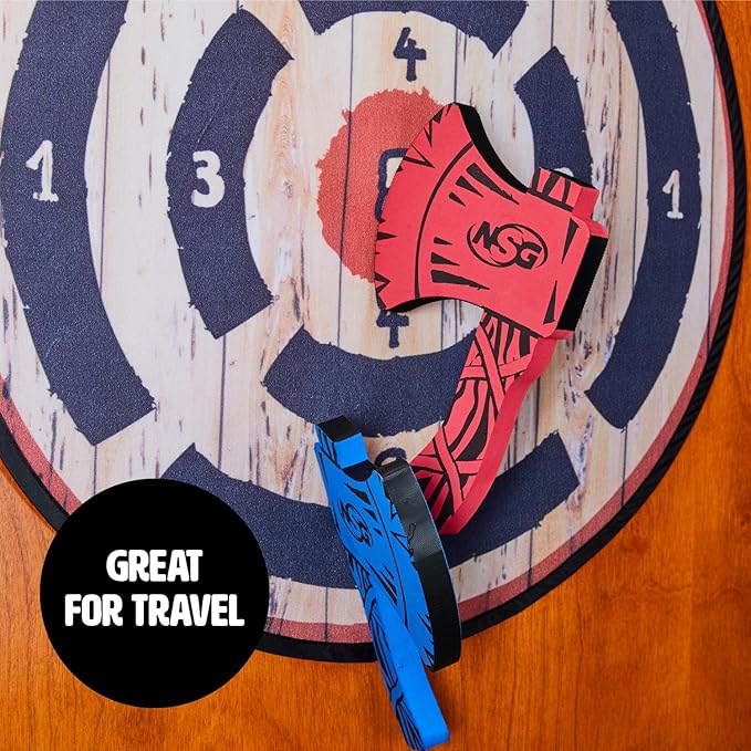 NSG Tomahawk Toss - Foam Axe Throwing Game for Kids - Two Lightweight Axes with Large Easy Stick