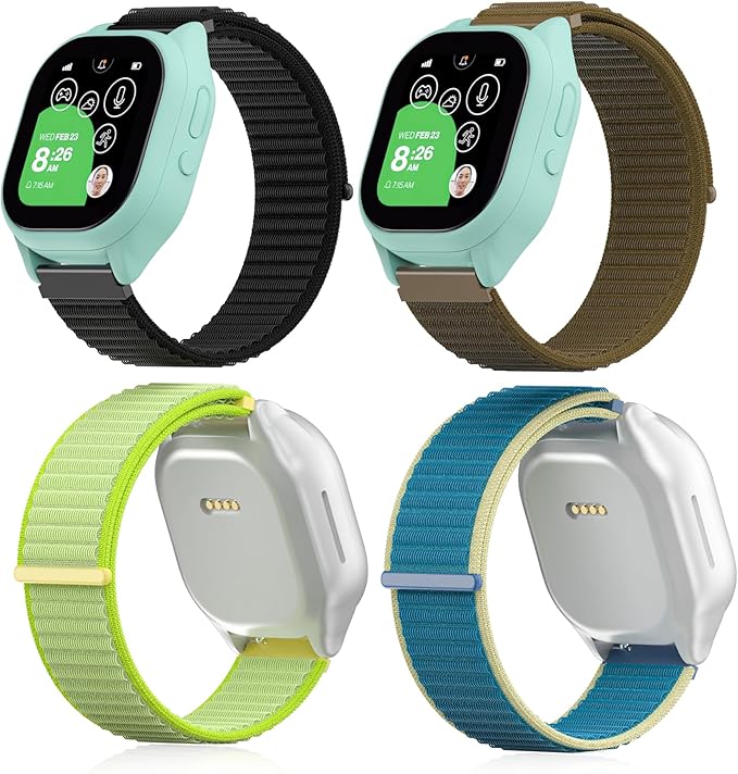EWUONU 4 pack Adjustable Braided 20mm Band Compatible with Gizmo Watch 3 2 1/Gabb Watch 3e 3 2