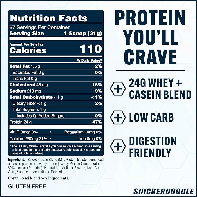 PEScience Select Protein Powder, Whey and Casein Blend, Clean Protein Powder for Women and Men, Low